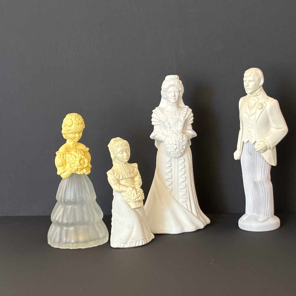 Vintage Avon Bridal Party Figurines … Bride, Groom, Bridesmaid, Flower Girl